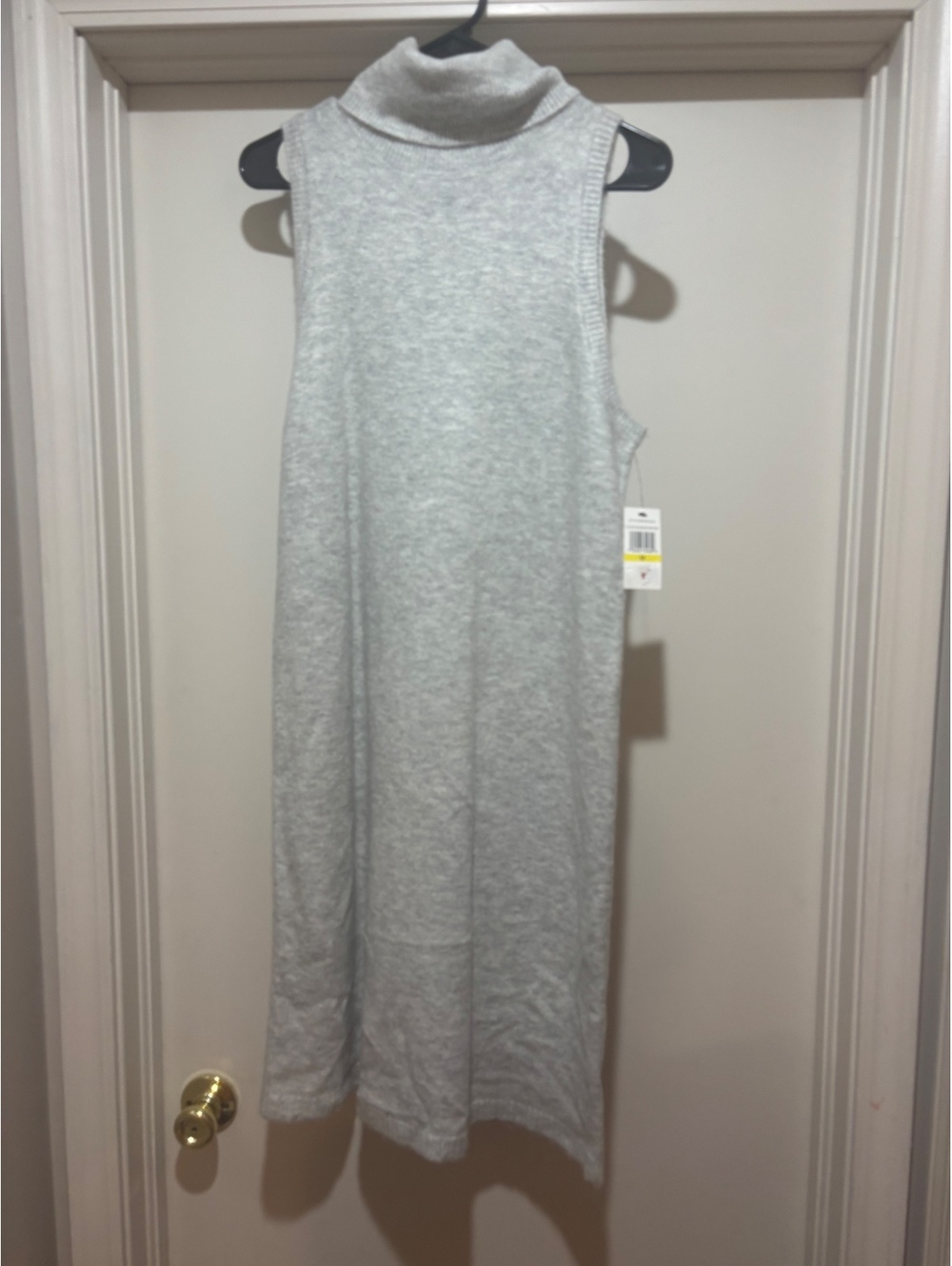 MSK Gray Sleeveless Turtleneck Sweater Midi Dress Women’s Medium NWT Soft Knit